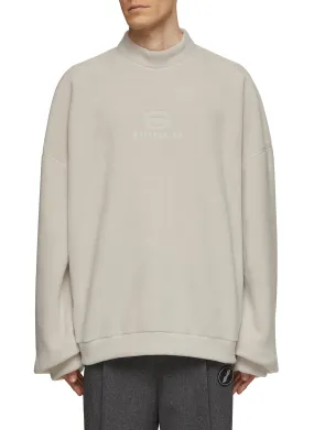 -----------BALENCIAGA ---- ------------ ----Tonal Embroidered Logo Fleece Sweatshirt --