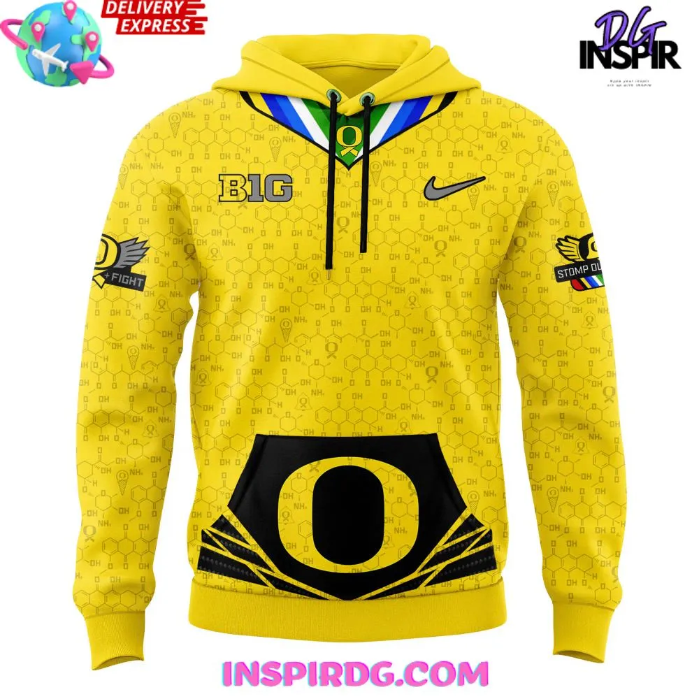 -Oregon Ducks Stomp Out Cancer 2024 Chemistry Hoodie