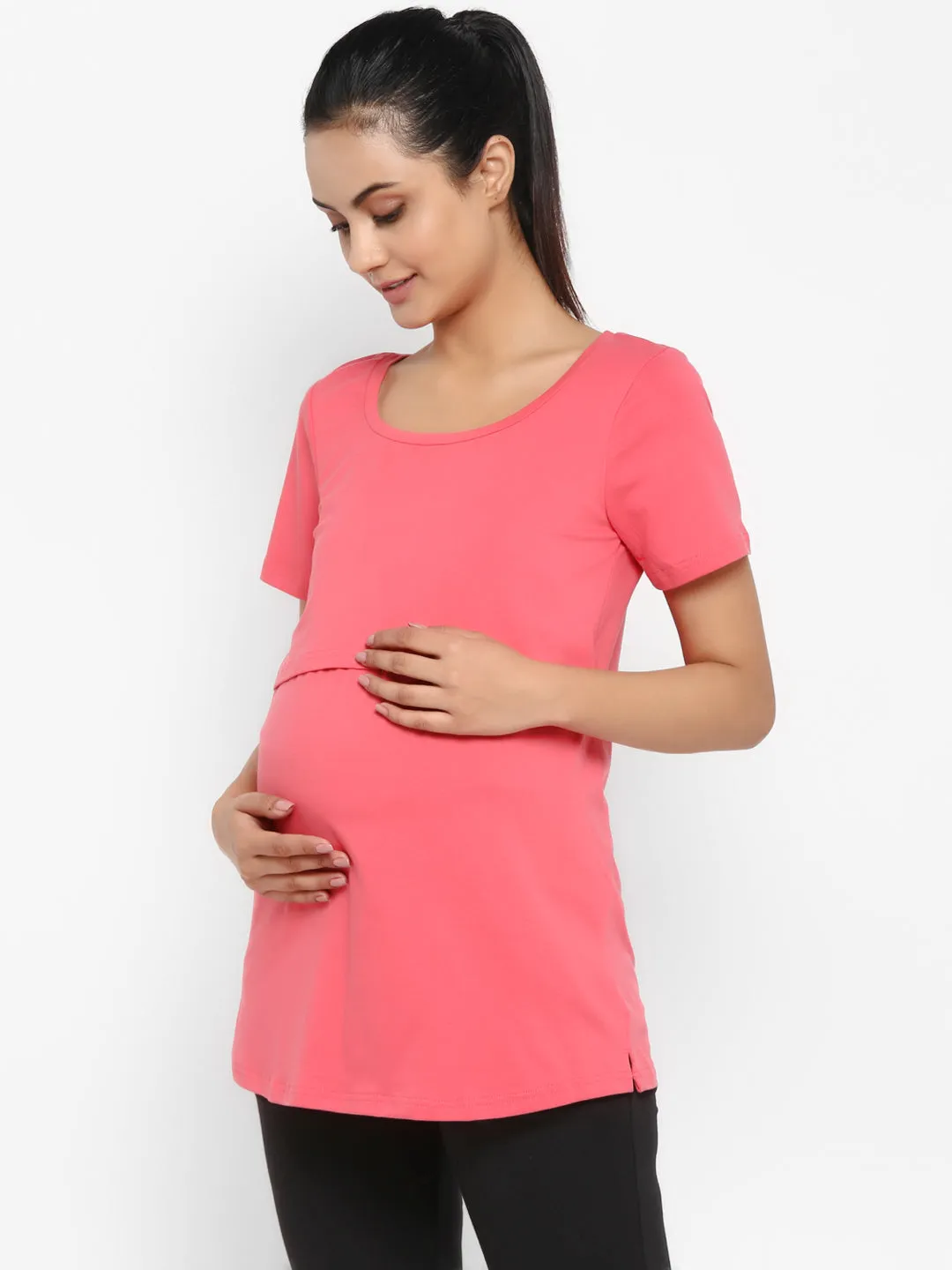 2pc. Maternity Overbelly Leggings + Feeding T-Shirt