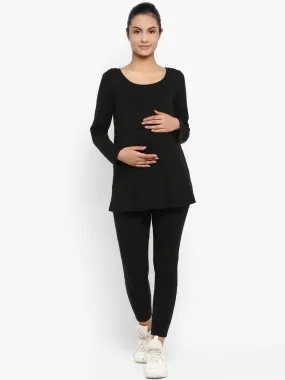 2pc. Maternity UnderBelly Leggings + Feeding T-Shirt