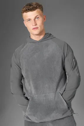 Active Gym Matte Sleeve Polar Fleece Hoodie | boohooMAN UK