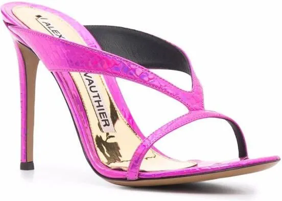 Alexandre Vauthier strappy crocodile-effect 110mm sandals Pink