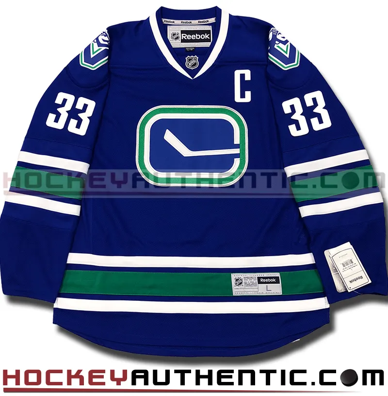 ANY NAME AND NUMBER VANCOUVER CANUCKS THIRD PREMIER REEBOK NHL JERSEY