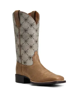 Ariat Women's Round Up Logo Wide Square Toe Boot