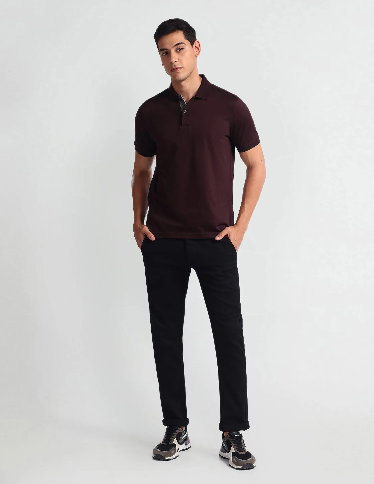 Arrow Solid Cotton Polo Shirt