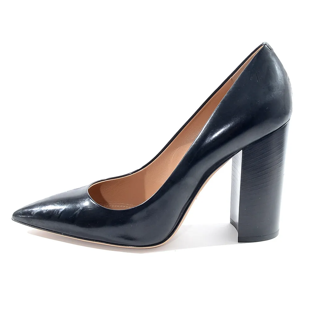 Bally Womens Pointed Block Heeled Court Shoes in Black