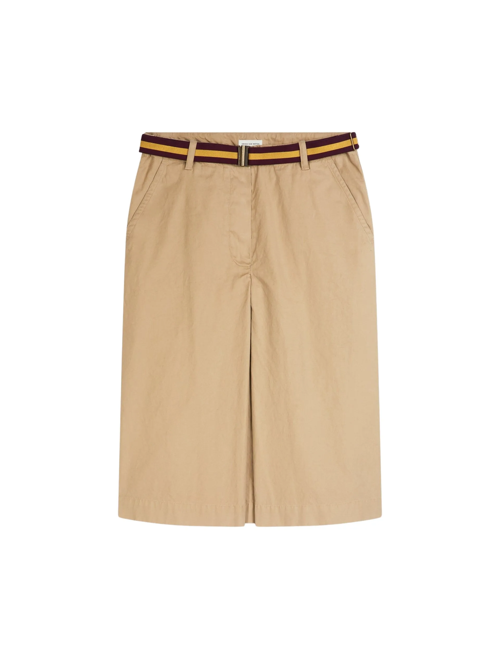 --Belted chino skirt-