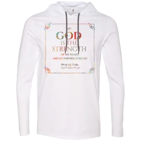 Bible Verse Men Long Sleeve T-Shirt Hoodie - God Is The Strength Of My Heart ~Psalm 73:26~ Design 10