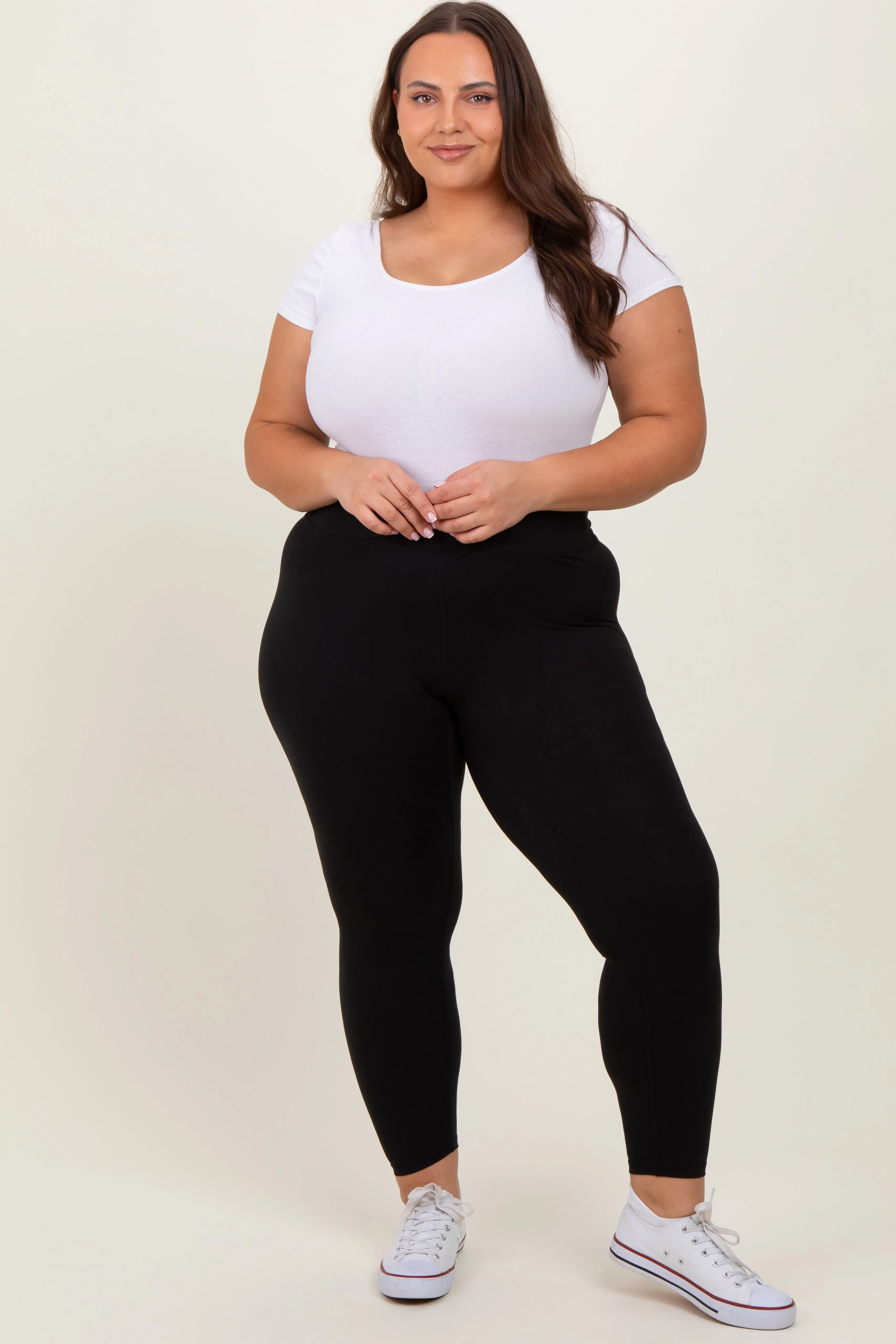 Black Crossover Plus Leggings