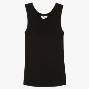 Black Merino Wool & Silk Vest