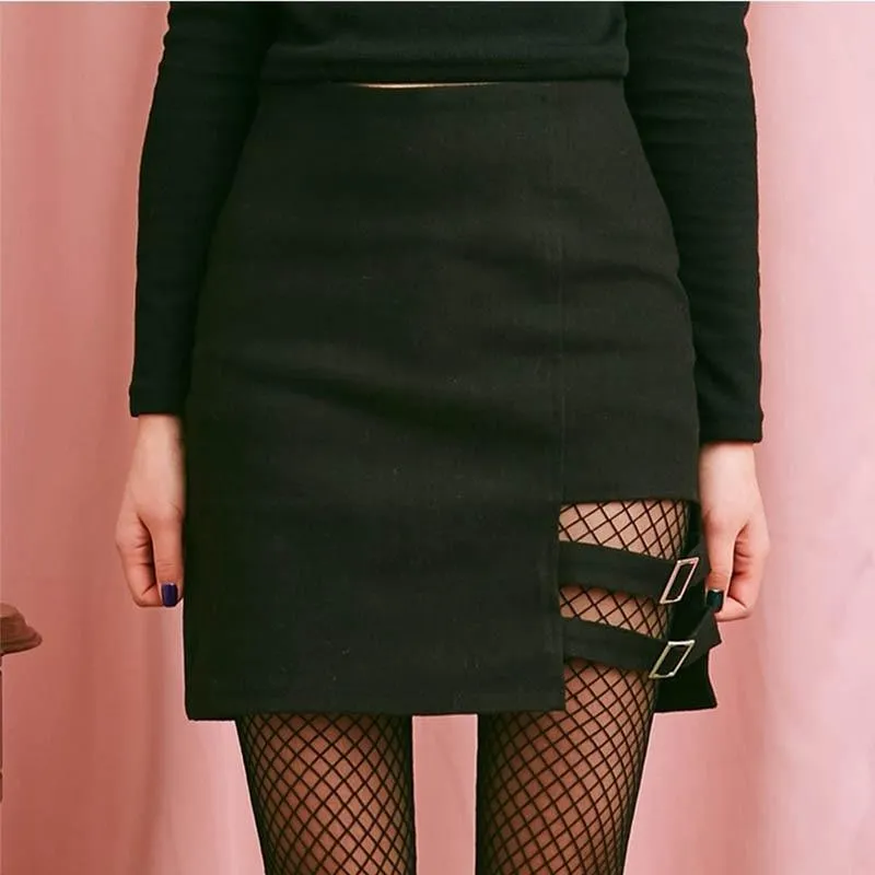 Black Skirt With Buckle