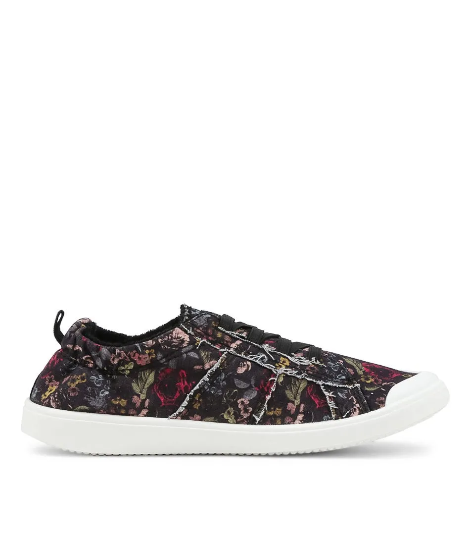 BLOWFISH Vex Black Smashing Floral Canvas Sneakers