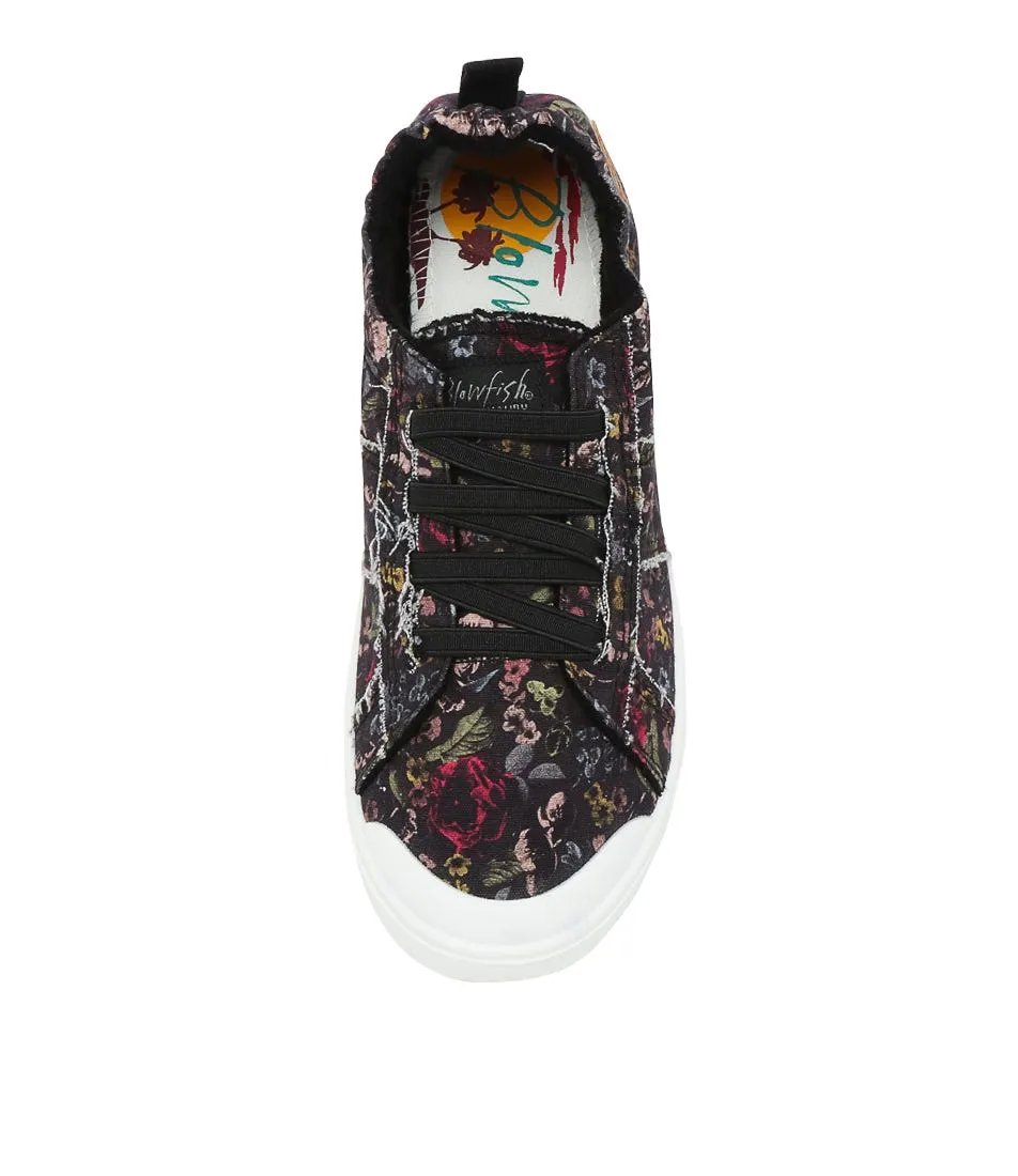 BLOWFISH Vex Black Smashing Floral Canvas Sneakers