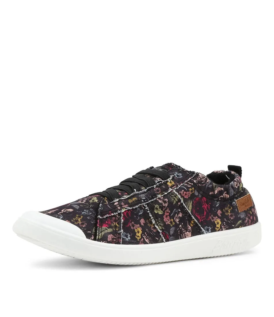 BLOWFISH Vex Black Smashing Floral Canvas Sneakers