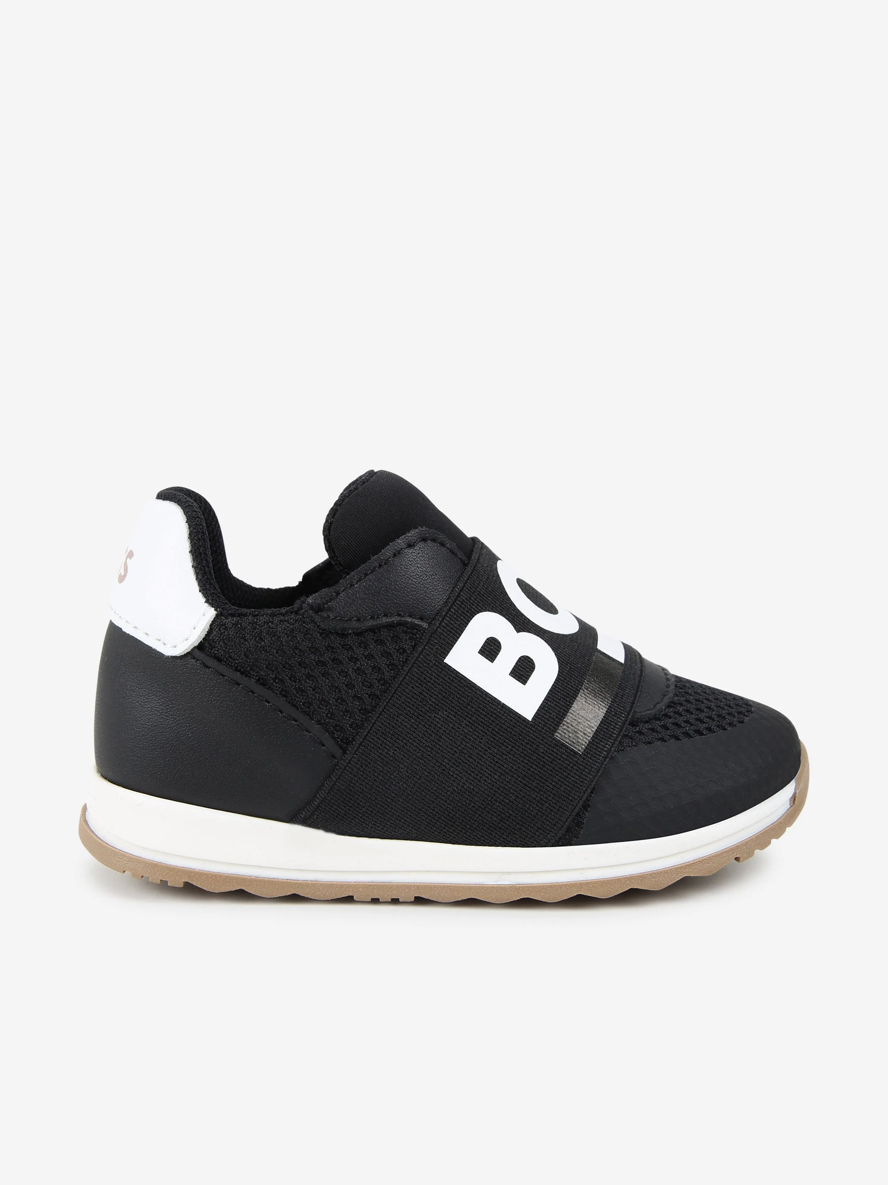 BOSS Boys Logo Trainers in Black