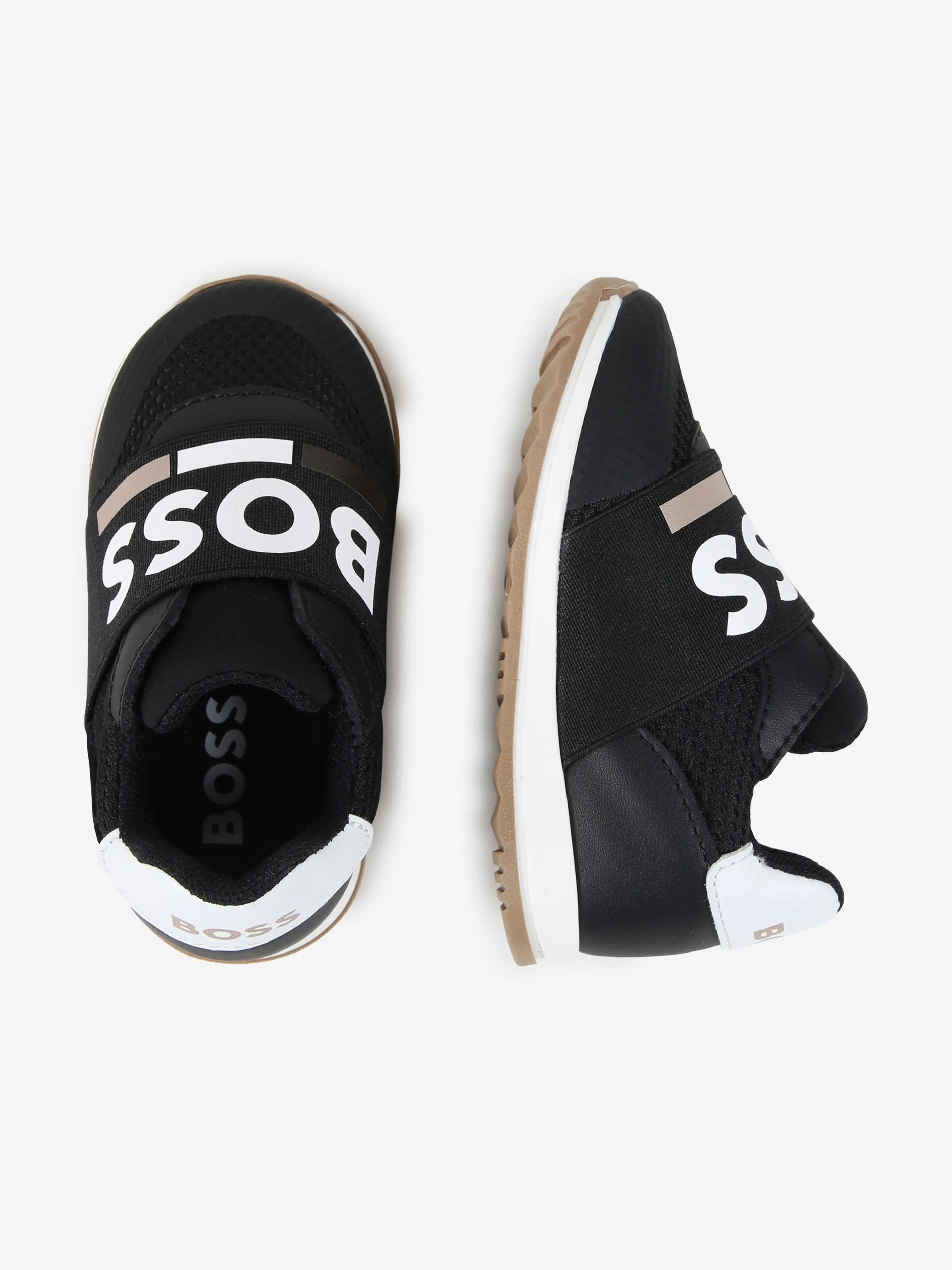 BOSS Boys Logo Trainers in Black