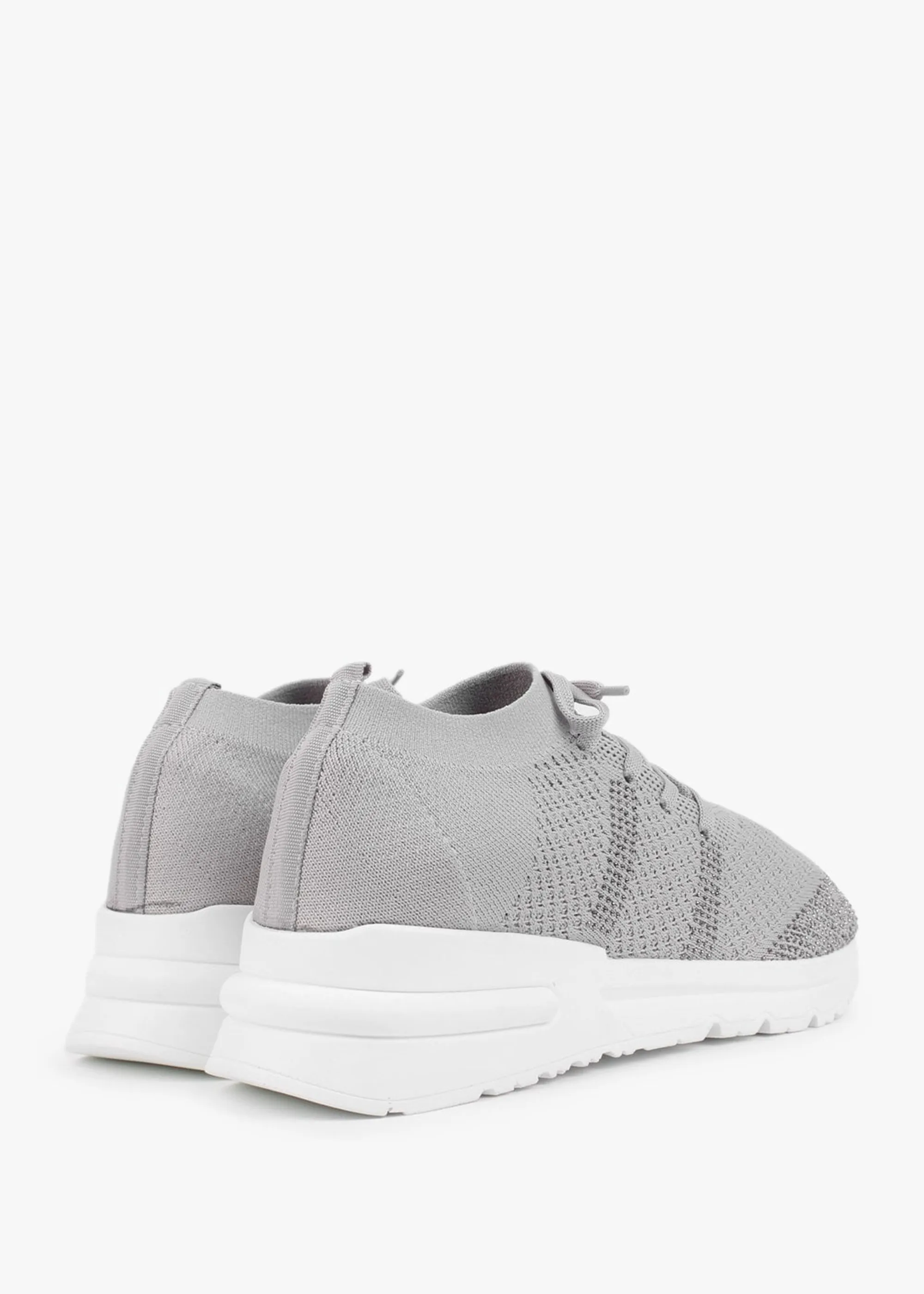 Bucky Grey Sparkle Knitted Trainers