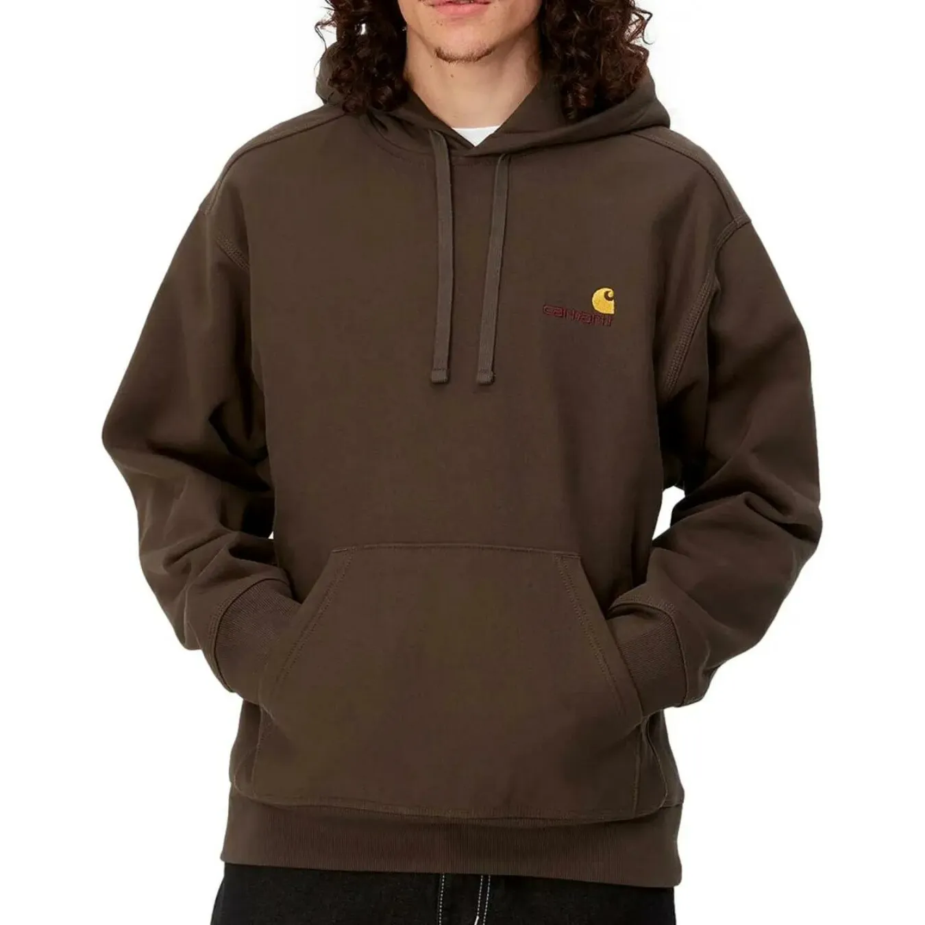 Carhartt felpa marrone script american hoodie buckeye