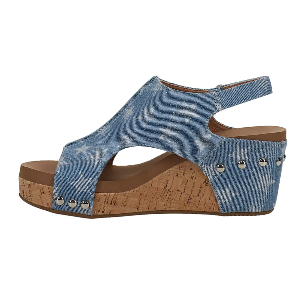 Carley Patriotic Studded Wedge Sandals