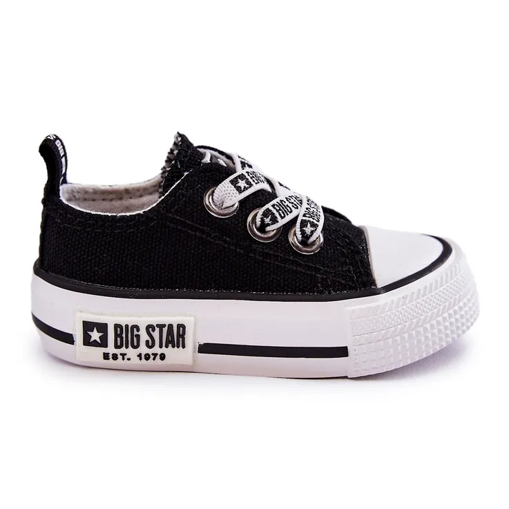 Children's Cloth Sneakers Big Star KK374049 Black-White