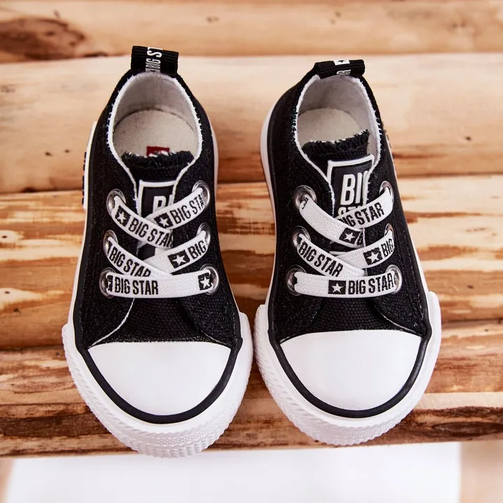 Children's Cloth Sneakers Big Star KK374049 Black-White