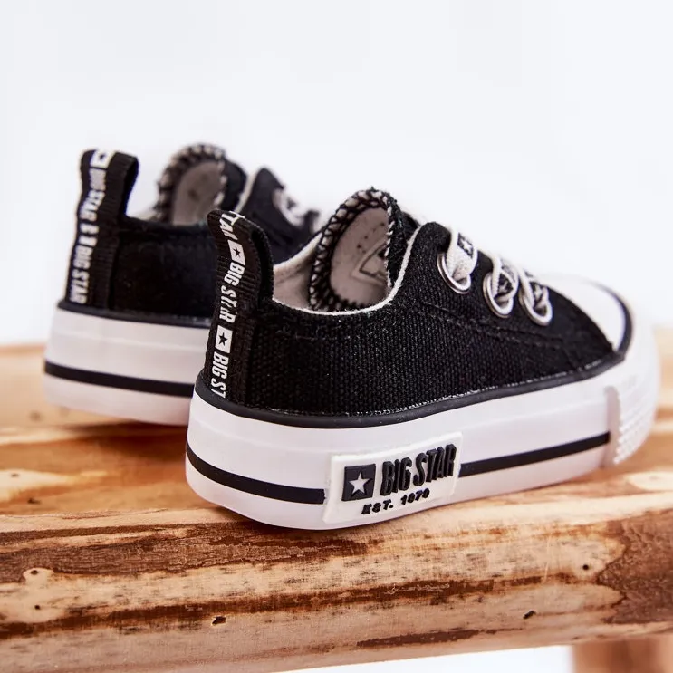 Children's Cloth Sneakers Big Star KK374049 Black-White