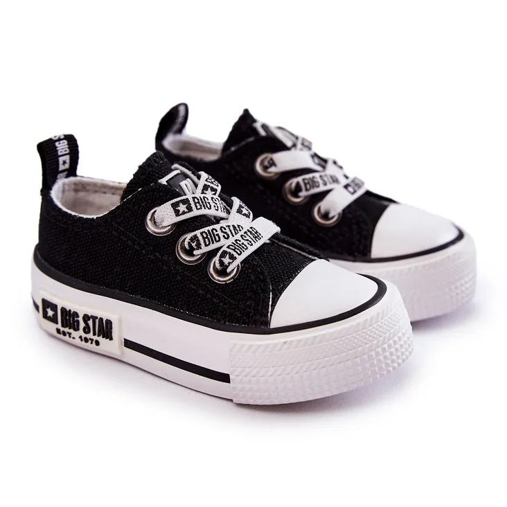 Children's Cloth Sneakers Big Star KK374049 Black-White