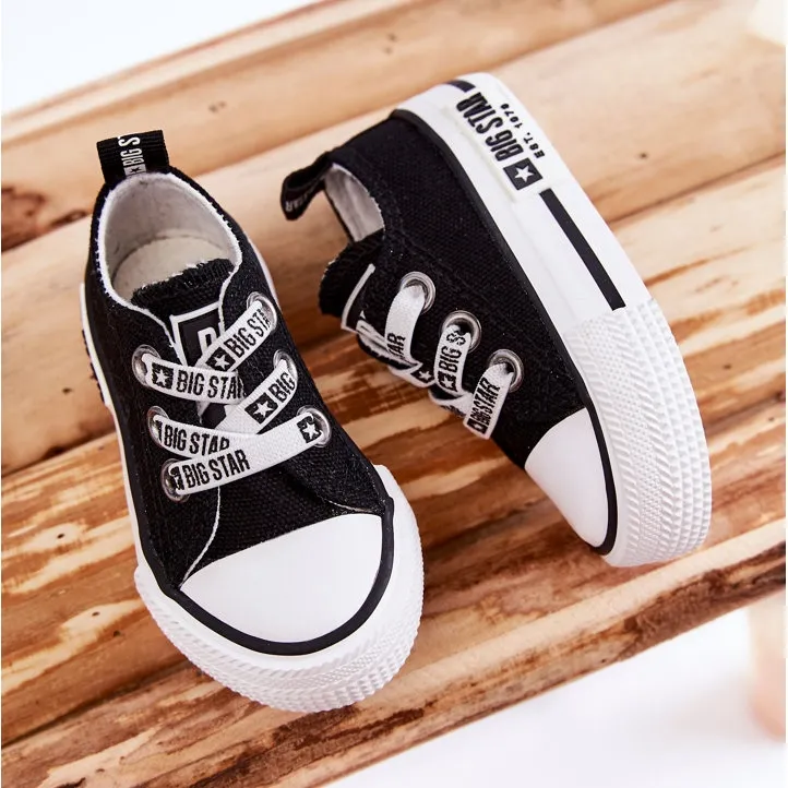 Children's Cloth Sneakers Big Star KK374049 Black-White