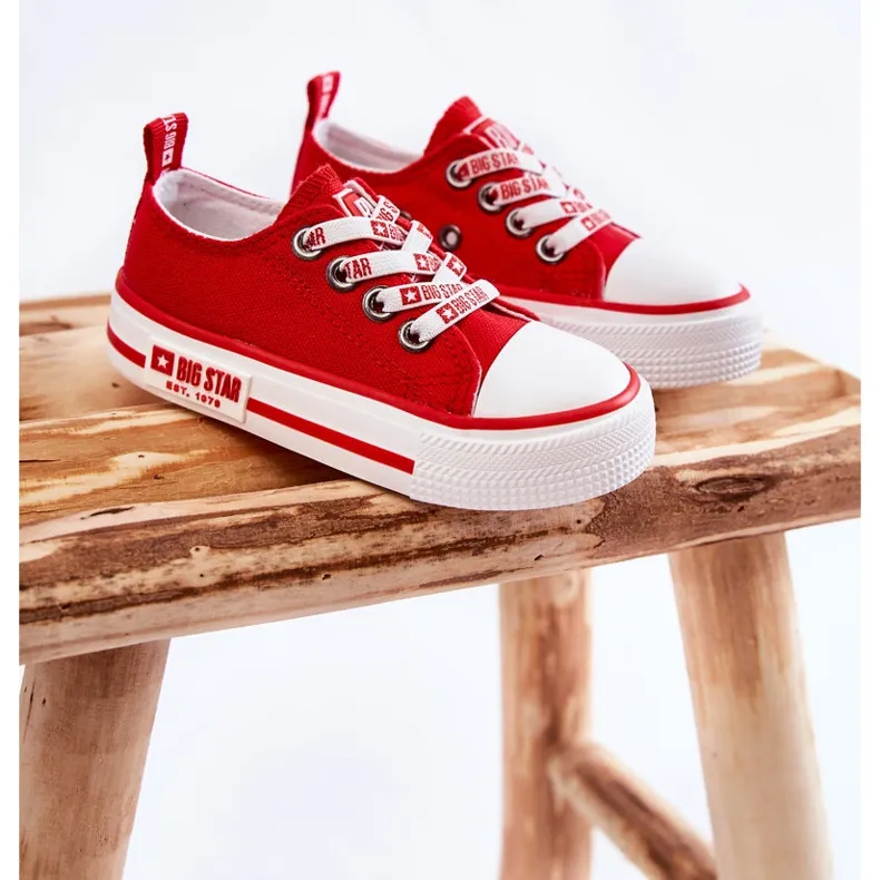 Children's Material Sneakers Big Star KK374071 Red