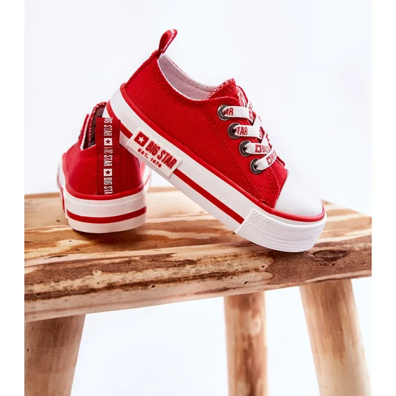 Children's Material Sneakers Big Star KK374071 Red