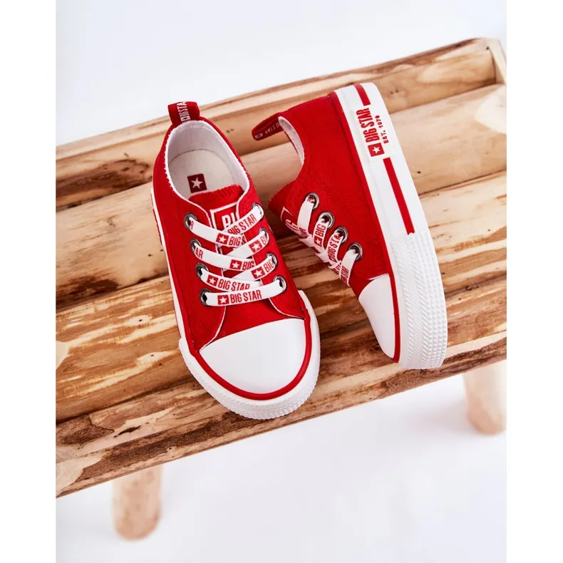 Children's Material Sneakers Big Star KK374071 Red