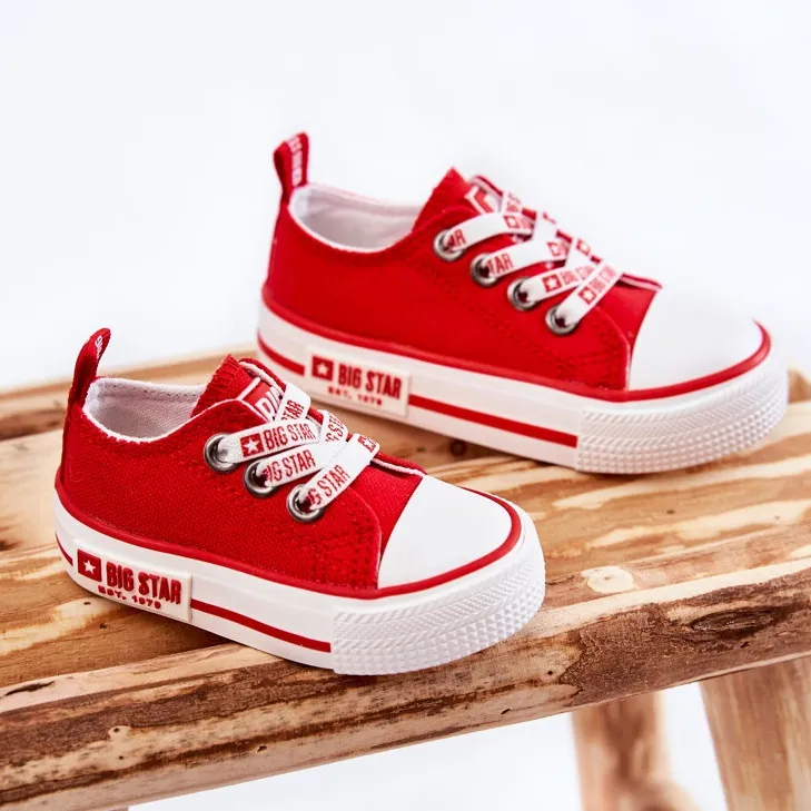 Children's Material Sneakers Big Star KK374071 Red