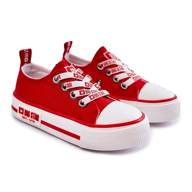 Children's Material Sneakers Big Star KK374071 Red