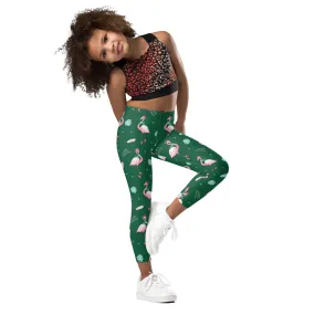 Christmassy Flamingos Kid's Leggings