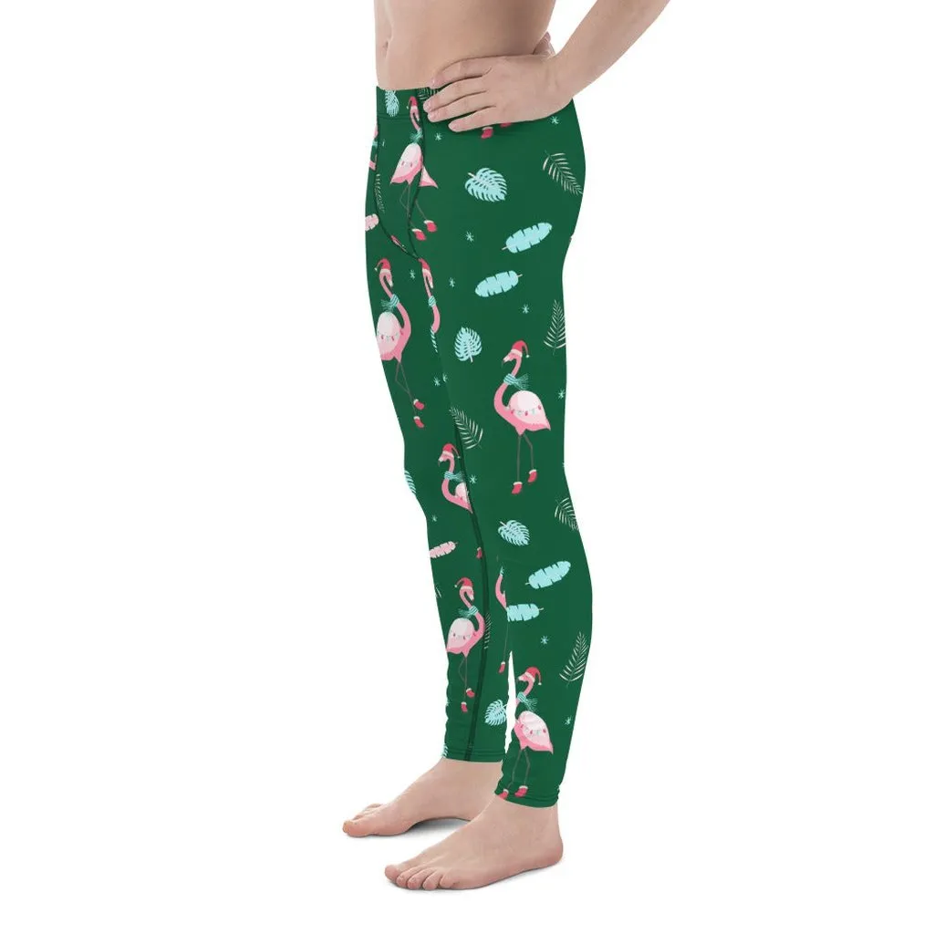 Christmassy Flamingos Men's Leggings