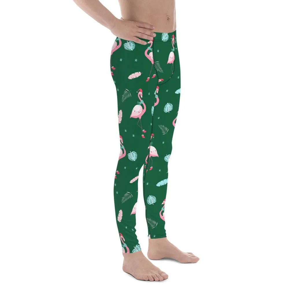 Christmassy Flamingos Men's Leggings