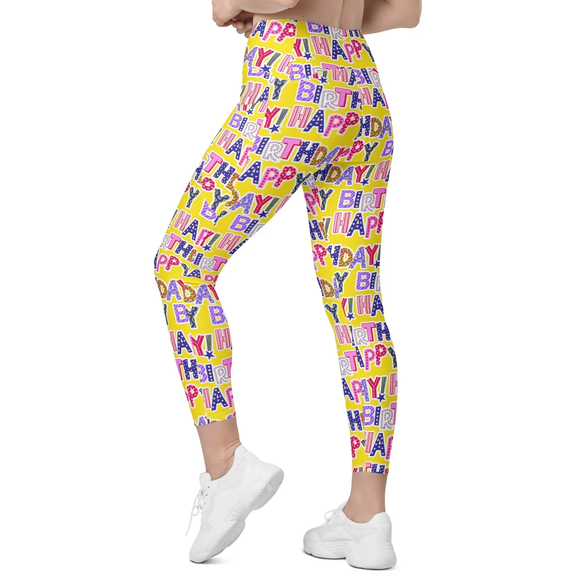 Colorful Birthday Leggings With Pockets