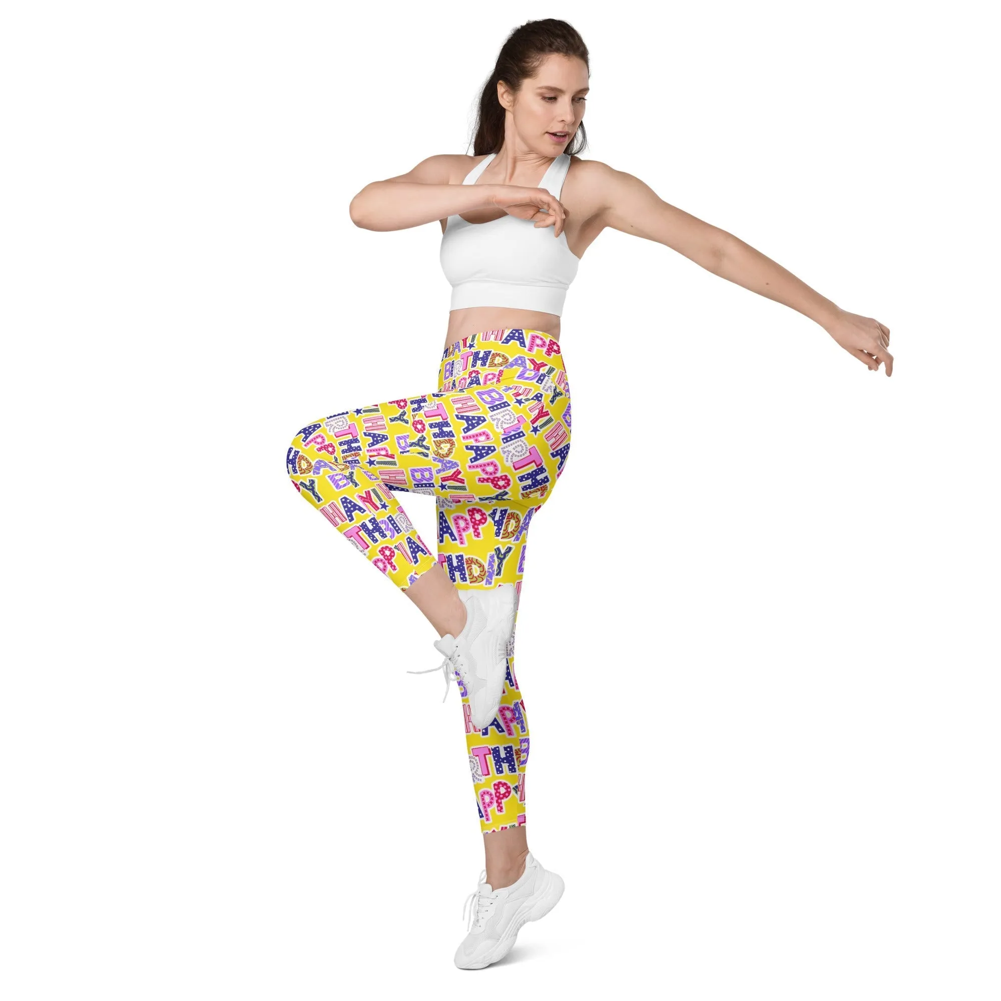 Colorful Birthday Leggings With Pockets