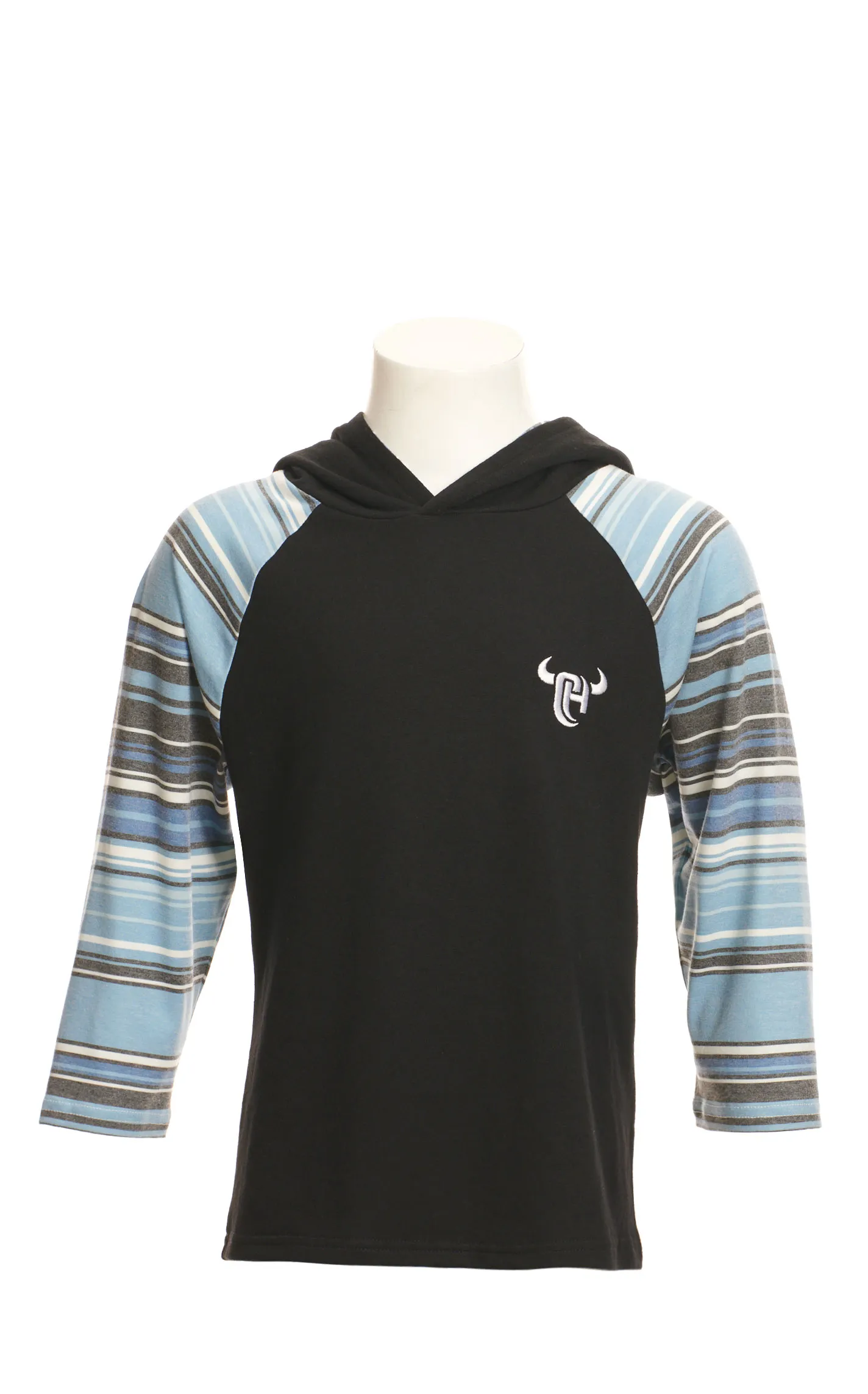 Cowboy Hardware Boy's Black with Stormy Blue Serape Light Weight Hoodie