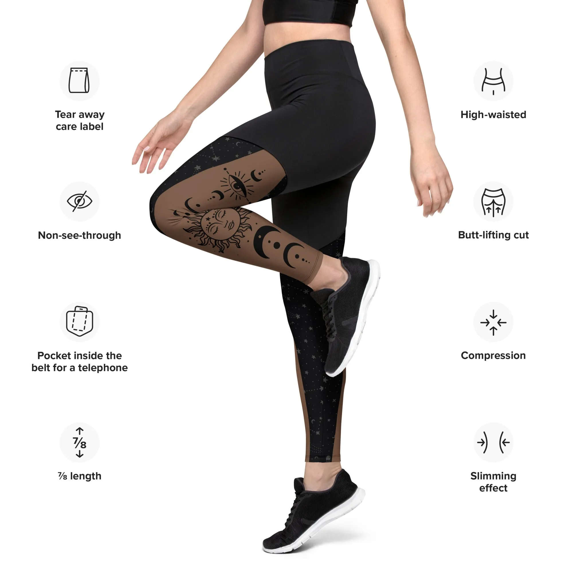 Crescent Moon Compression Leggings