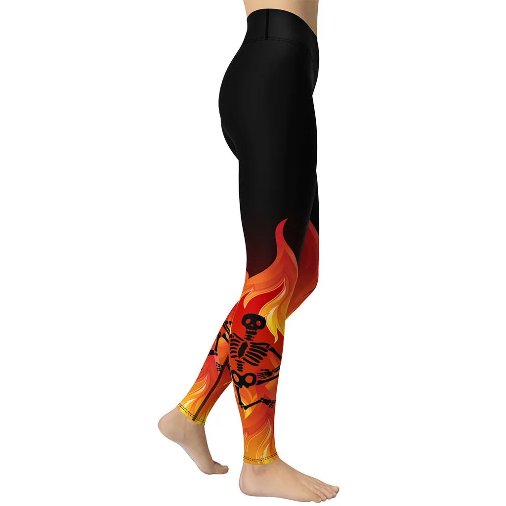 Crimson Inferno Yoga Leggings