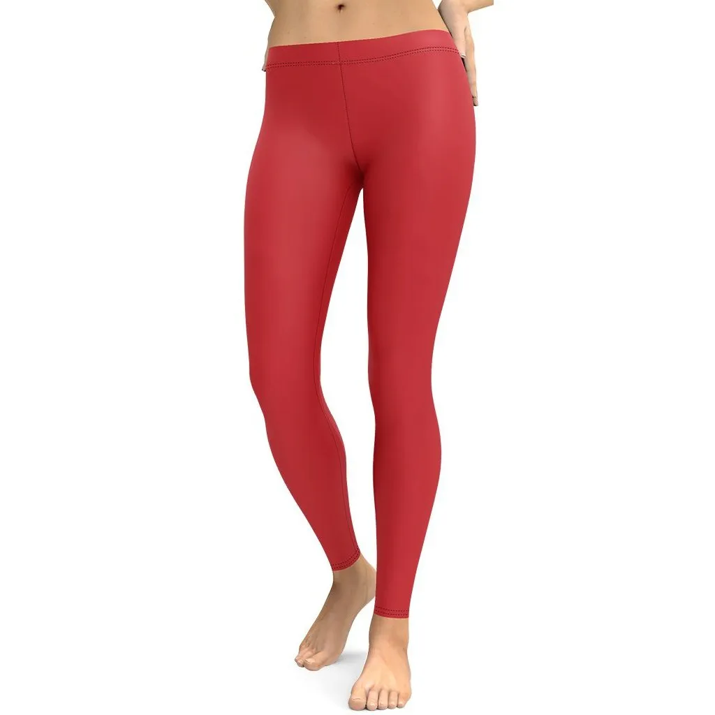 Crimson Red Leggings