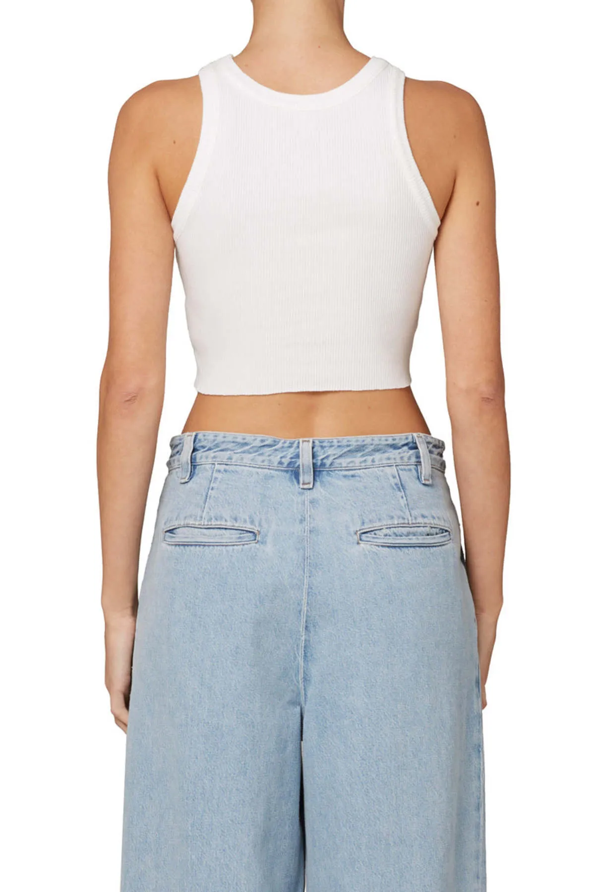 Cropped Bailey Tank - White