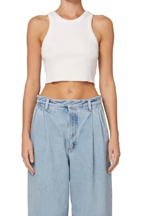 Cropped Bailey Tank - White