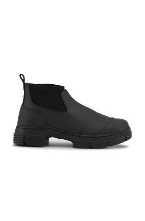 Cropped City Boot - Black Recycled Rubber