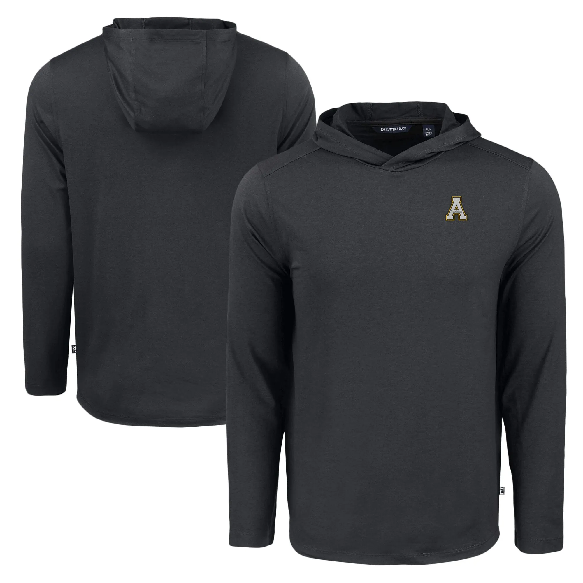 Cutter & Buck Appalachian State Mountaineers Black Coastline Epic Comfort Eco Recycled Long Sleeve Hoodie T-Shirt