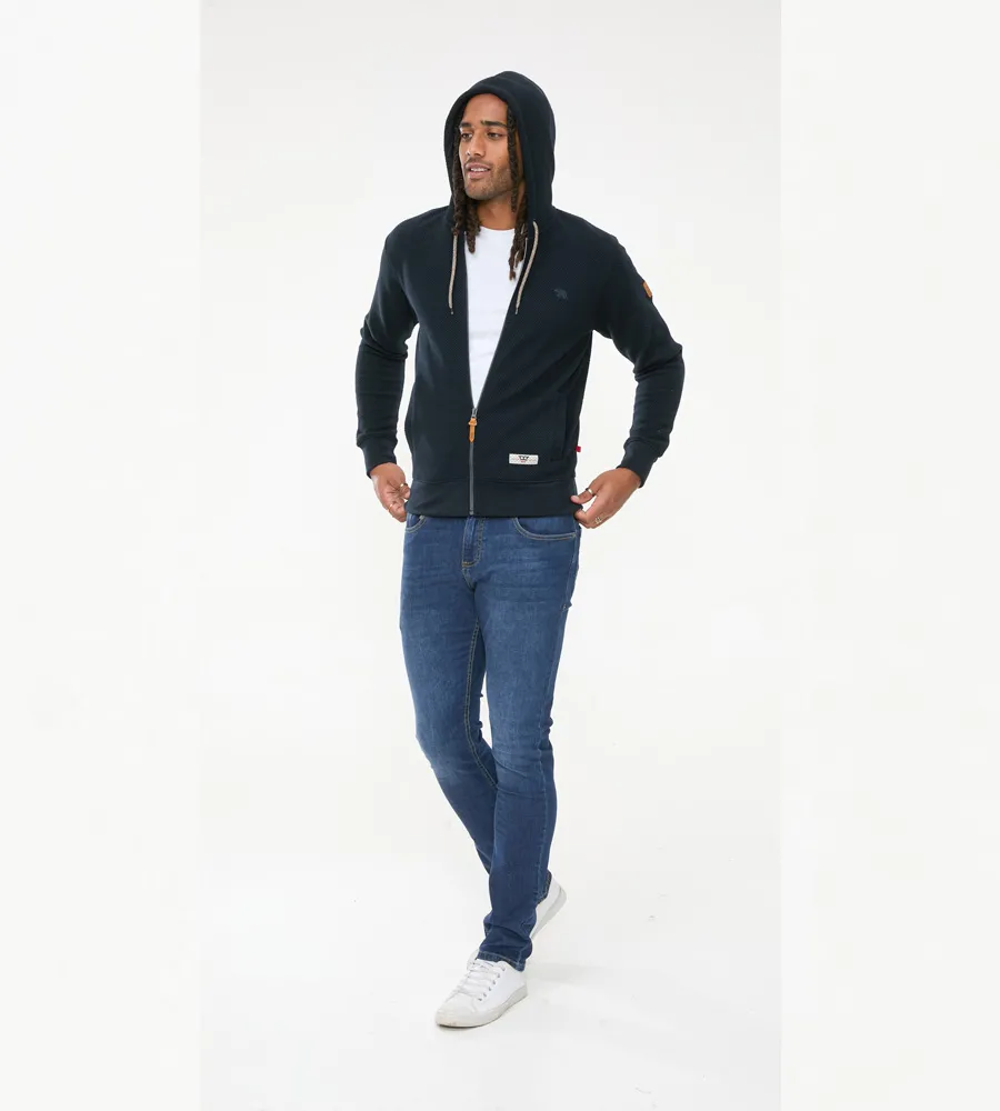 D555 Mens Jacquard Hoodie With Chest Embroidery (IRVIN)