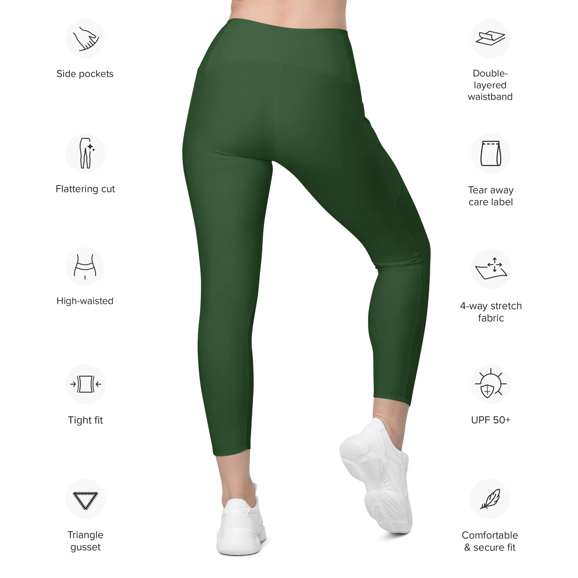 Deep Forest Green Leggings With Pockets