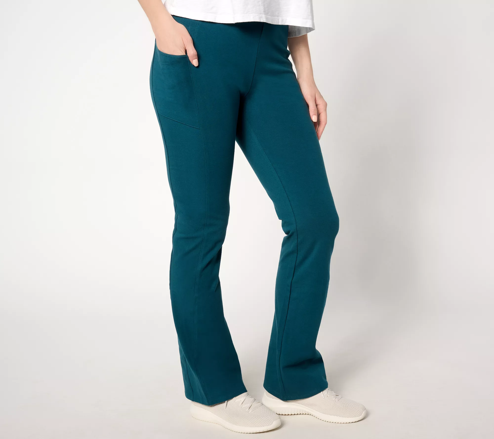 Denim & Co. Active Regular Duo Stretch Lightly Boot Pant w/ Pockets