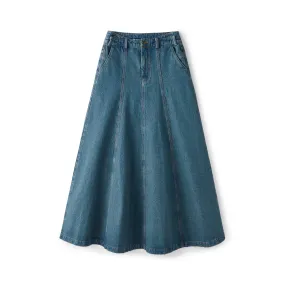 Denim Umbrella Skirt-